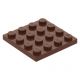 LEGO lapos elem 4x4, vörösesbarna (3031)